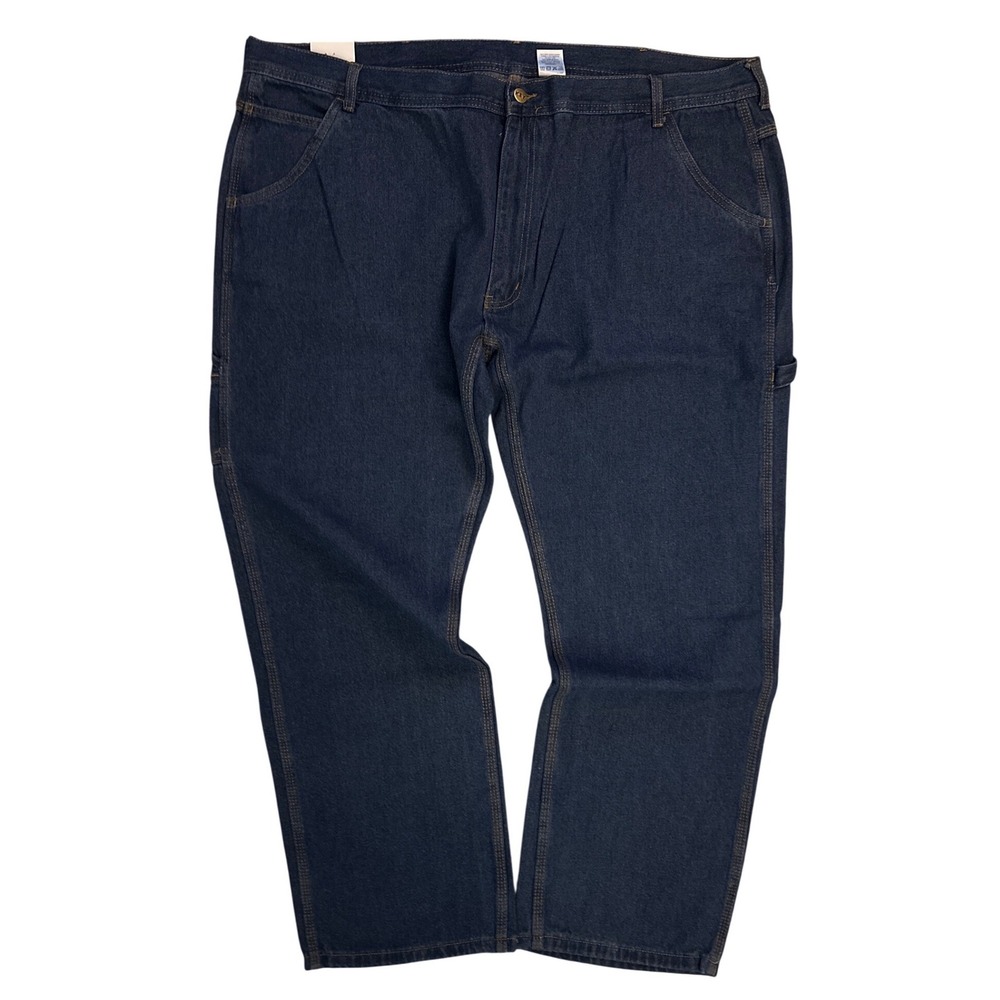Key Industries Performance Comfort Dungaree Relaxed Fit Work Jeans 46x32 Blue